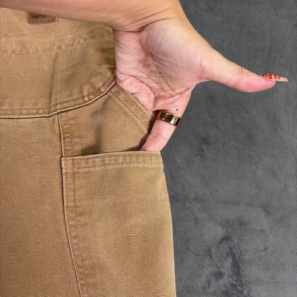 Carhartt B11-BRN Loose Fit Washed Duck Utility Work Pants Mens 38x32 Tan Brown - Picture 9 of 11